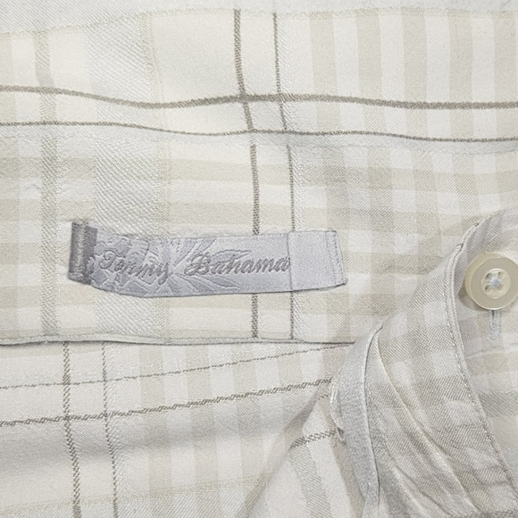 Tommy Bahama 100% Silk Plaid Button-Down Long Sleeves Large - Picture 2 of 9